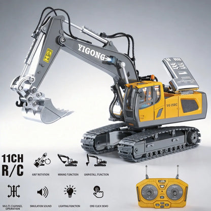 1/20 Scale RC Excavator – 11Ch Radio Controlled hydraulic Digger
