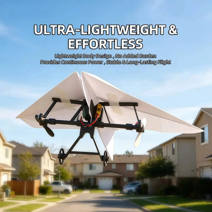 Paper Airplane Kit with Gyro Stabilizer – DIY Electric Remote Control Plane with Dual Propellers, Lightweight Foldable Flying STEM Toy