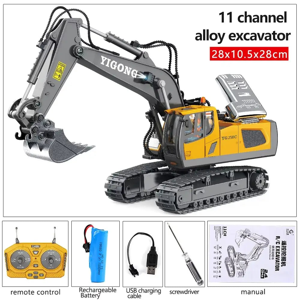 1/20 Scale RC Excavator – 11Ch Radio Controlled hydraulic Digger