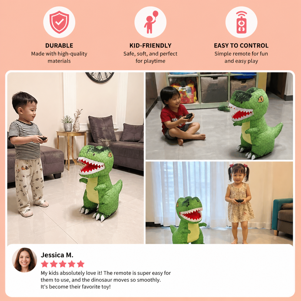 Remote Control Inflatable T-Rex Dinosaur Toy