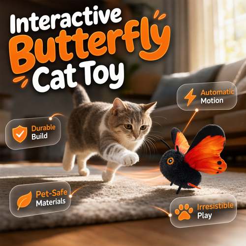 🎁2026 New Arrivals 49% OFF💥Smart Sensing Flapping Butterfly Toy for Cats – Auto-Motion Activation, Realistic Flutter & Endless Play 🦋✨