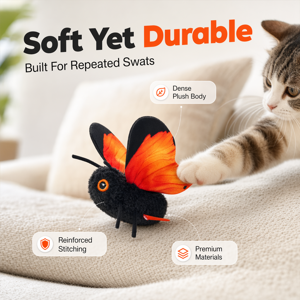 🎁2026 New Arrivals 49% OFF💥Smart Sensing Flapping Butterfly Toy for Cats – Auto-Motion Activation, Realistic Flutter & Endless Play 🦋✨