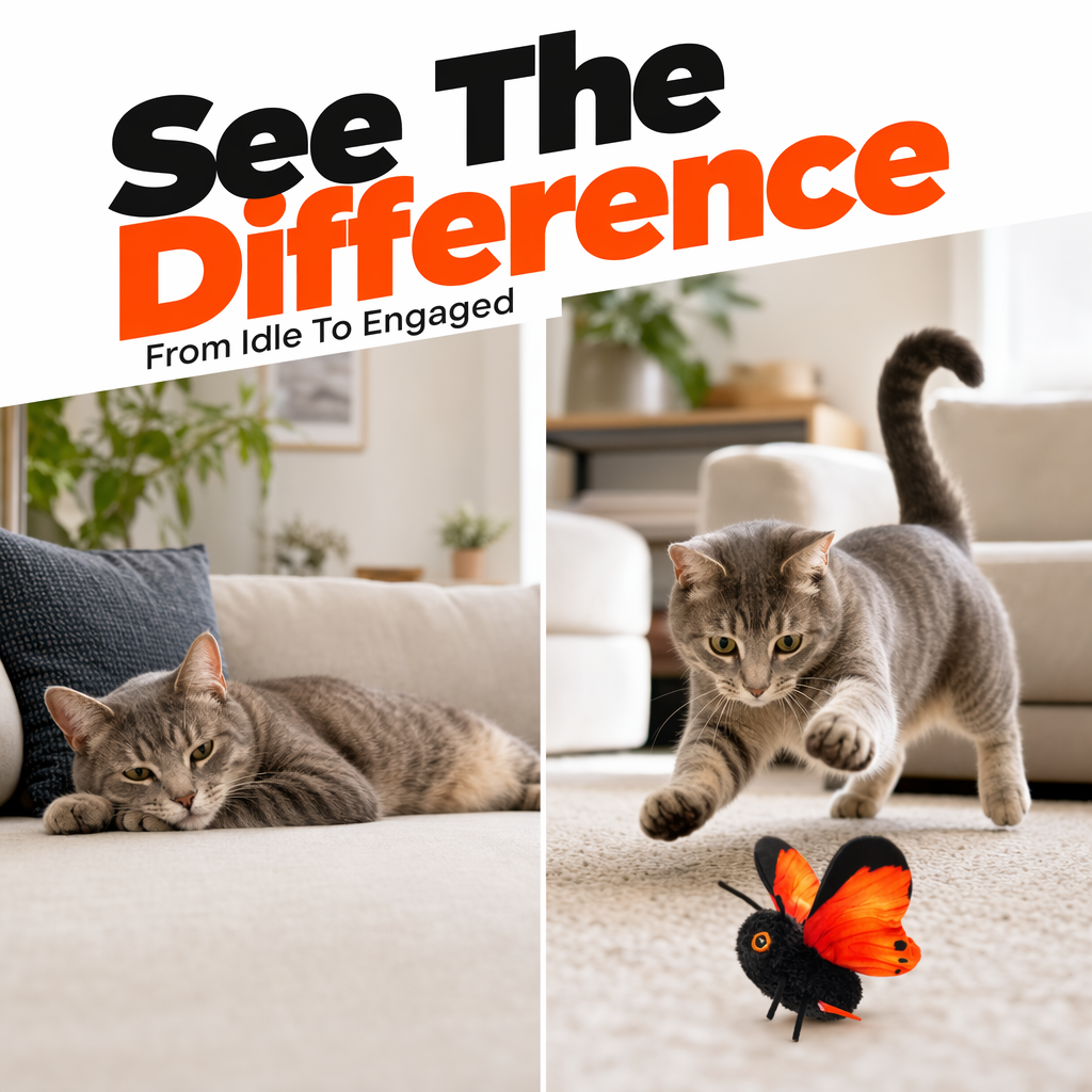 🎁2026 New Arrivals 49% OFF💥Smart Sensing Flapping Butterfly Toy for Cats – Auto-Motion Activation, Realistic Flutter & Endless Play 🦋✨