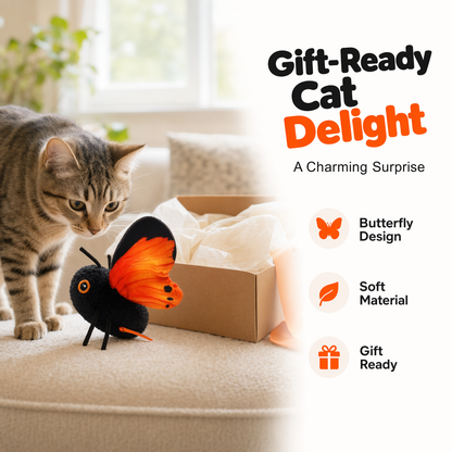 🎁2026 New Arrivals 49% OFF💥Smart Sensing Flapping Butterfly Toy for Cats – Auto-Motion Activation, Realistic Flutter & Endless Play 🦋✨